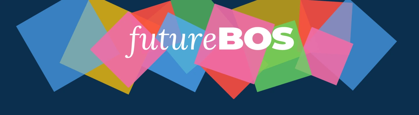 futureBOS wordmark on the City of Boston’s colorful geometric banner